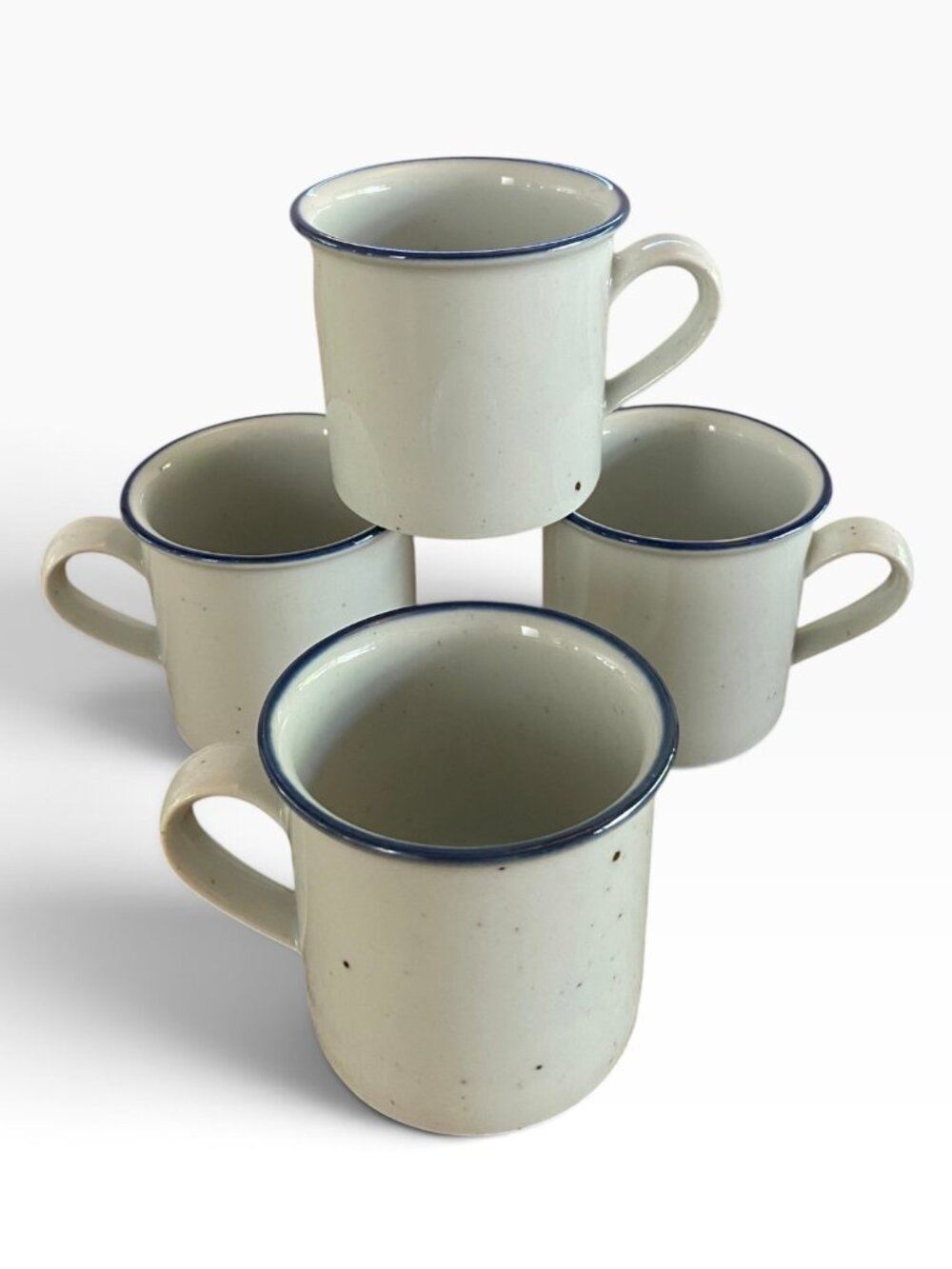 Vintage Dansk Blue Mist Flat Cups - Set of 4 - Denmark Blue Stamp (Minor Flaw)